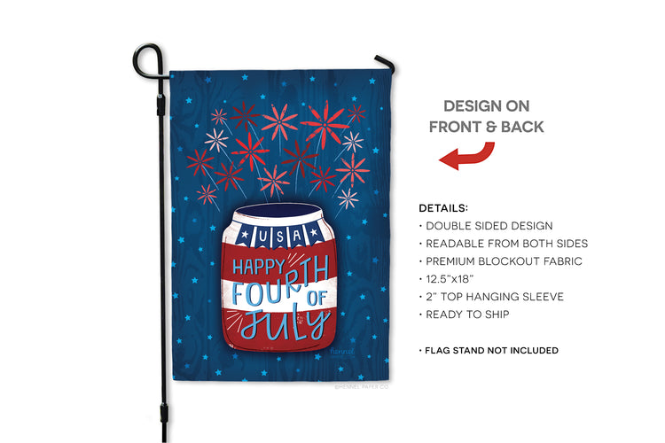 Garden Flag - Happy 4th of July