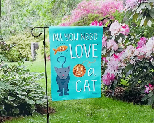 Garden Flag - Love and a Cat