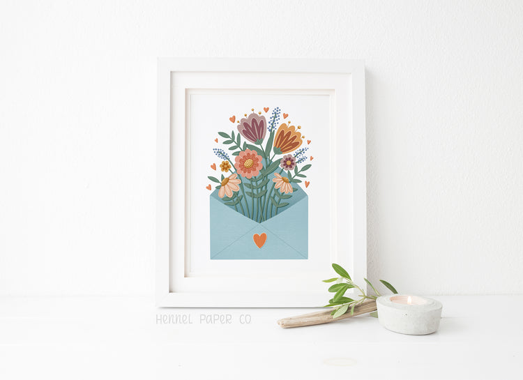 Wall Art - Envelope and Flowers