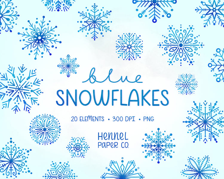 Clipart - Blue Snowflakes