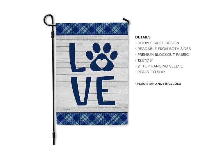 Garden Flag - Love Paw Print