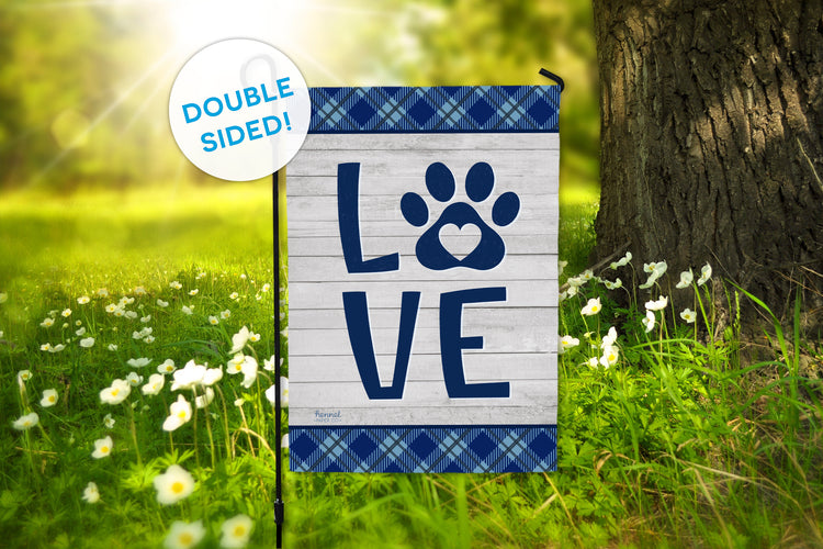 Garden Flag - Love Paw Print