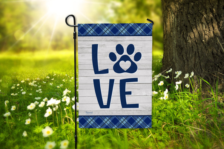 Garden Flag - Love Paw Print