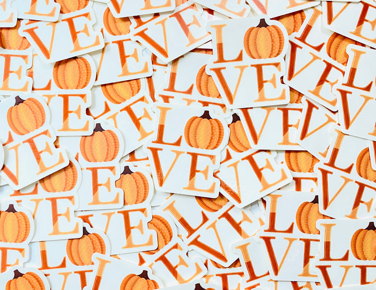 LOVE Pumpkin Sticker