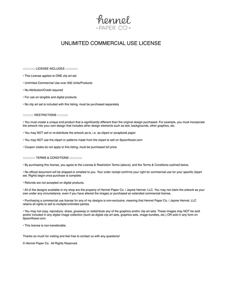 Clipart - Unlimited Commercial Use License