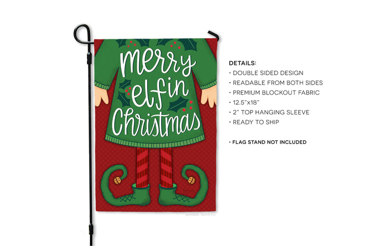 Garden Flag - Merry Elfin Christmas