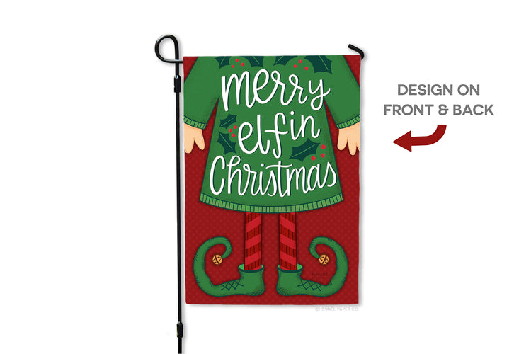 Garden Flag - Merry Elfin Christmas