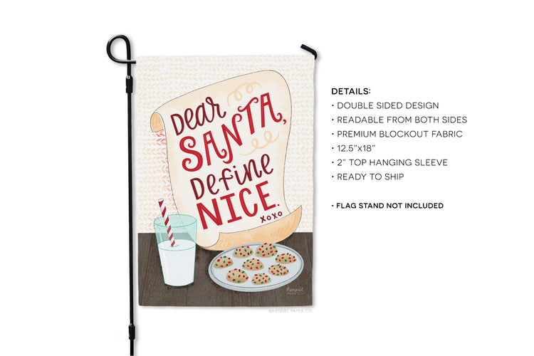 Garden Flag - Dear Santa Define Nice