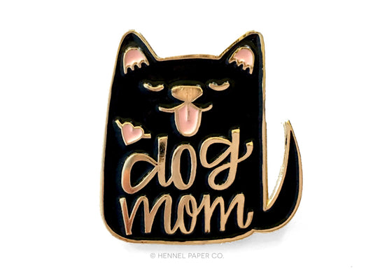 Enamel Pin - Dog Mom (black)