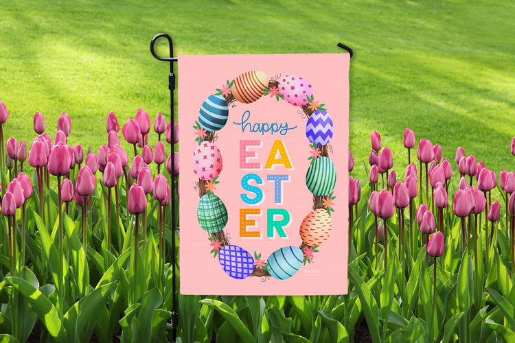 Garden Flag - Easter Egg Wreath