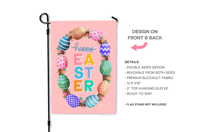 Garden Flag - Easter Egg Wreath