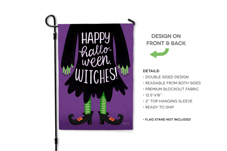 Garden Flag - Happy Halloween Witches