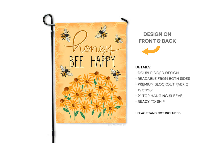 Garden Flag - Honey Bee Happy