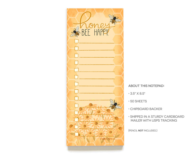 Notepad - Honey Bee Happy
