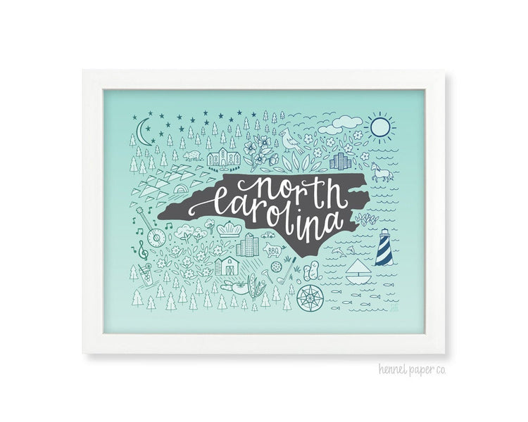 Wall Art - North Carolina - 11x14