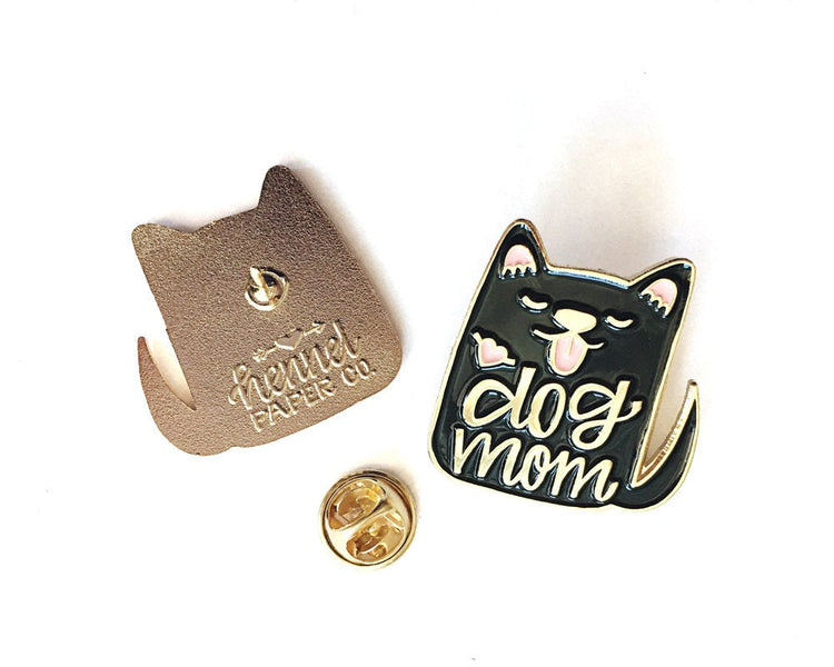 Enamel Pin - Dog Mom (black)