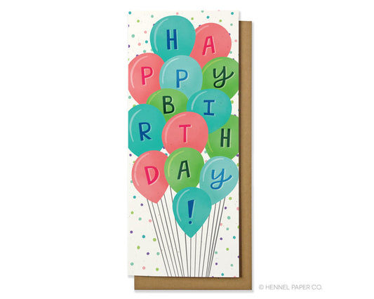 Birthday Card - Birthday Balloons Money Card - BD44
