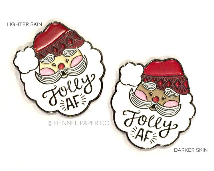 Enamel Pin - Santa Jolly AF (lighter)