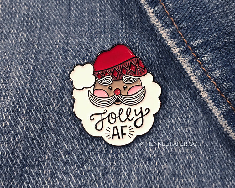 Enamel Pin - Santa Jolly AF (darker)