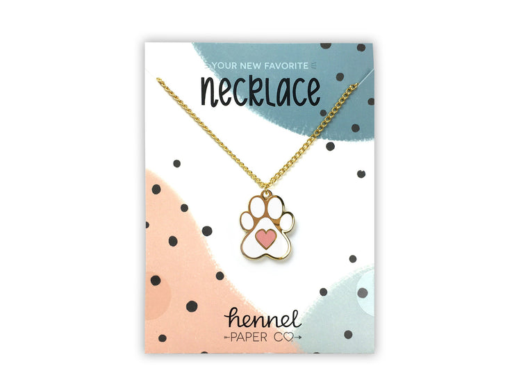 Necklace - Paw with heart