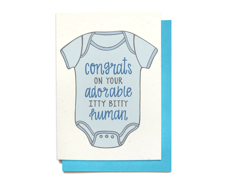 Baby Card - Blue Onesie - BA3C