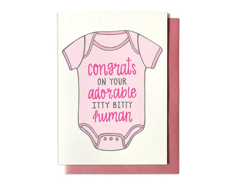 Baby Card - Pink Onesie - BA3B