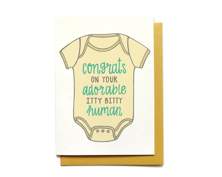 Baby Card - Yellow Onesie - BA3A