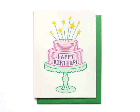 Birthday Card - Happy Birthday Cake Card - BD10