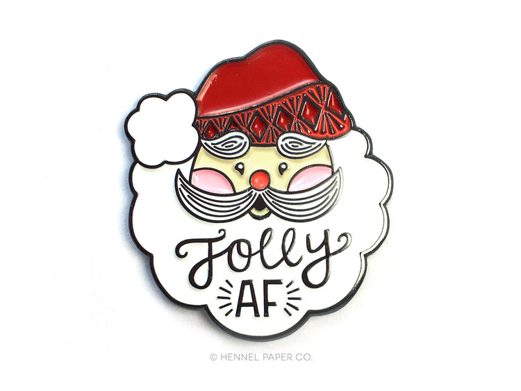 Enamel Pin - Santa Jolly AF (lighter)