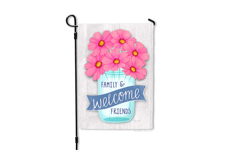 Garden Flag - Welcome Mason Jar