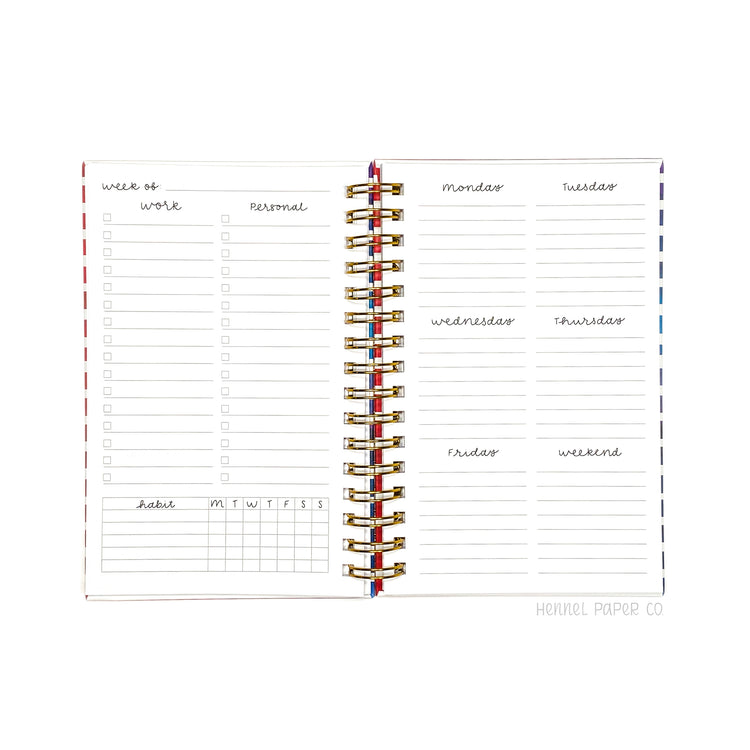 Rainbow Stripe Undated Weekly Planner