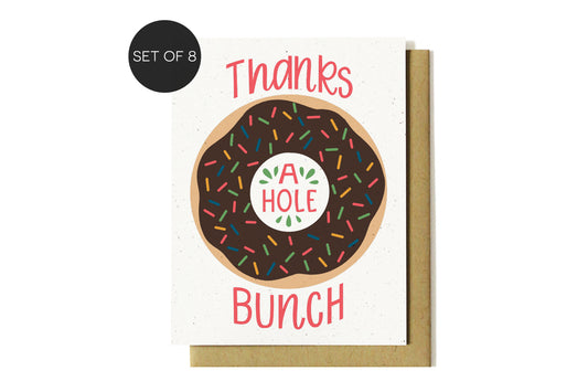 Boxed Notecards - Thanks a Hole Bunch Donut - Set of 8 (A2)