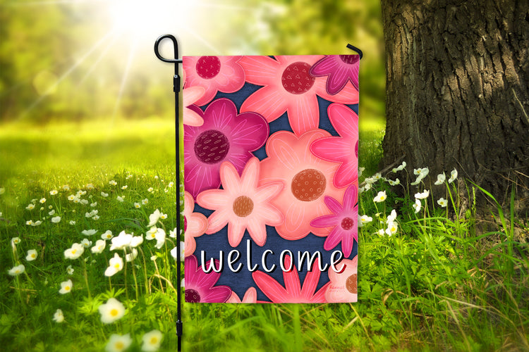 Garden Flag - Welcome Flowers