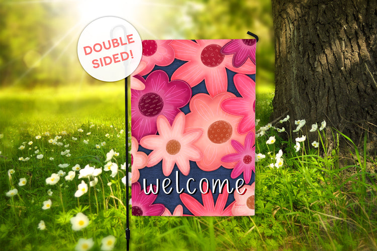 Garden Flag - Welcome Flowers