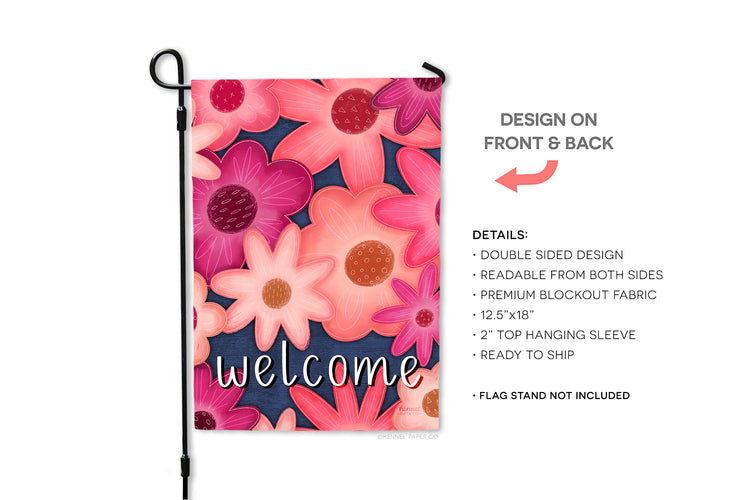 Garden Flag - Welcome Flowers
