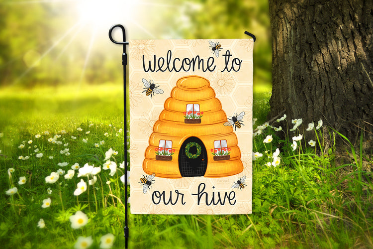 Garden Flag - Welcome to our Hive