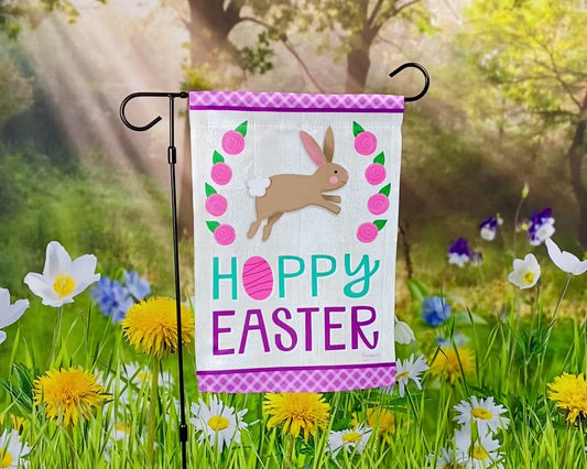 Garden Flag - Hoppy Easter