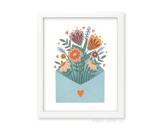 Wall Art - Envelope and Flowers