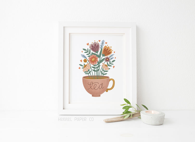 Wall Art - Tea and Flowers