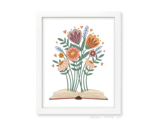Wall Art - Book with Flowers
