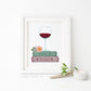 Wall Art - Wine and Books