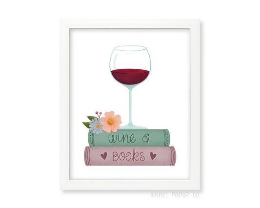 Wall Art - Wine and Books