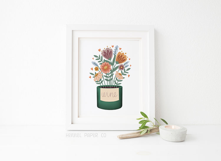 Wall Art - Wine and Flowers