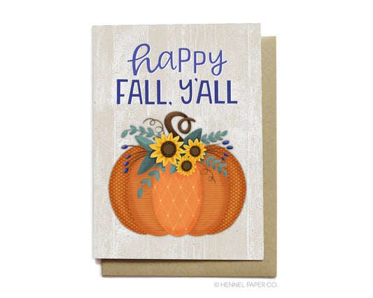 Autumn Card - Happy Fall Y'all - AT8