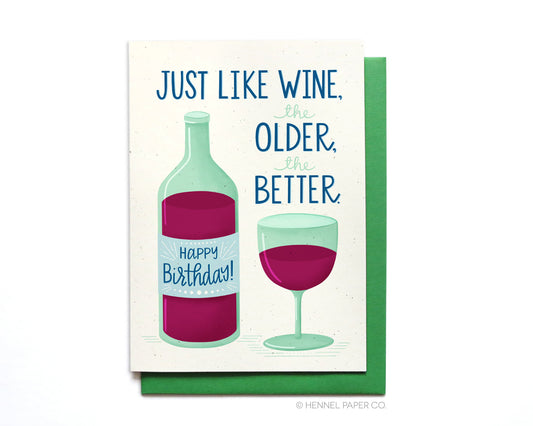 Birthday Card - Wine - BD56
