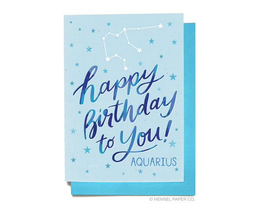 Birthday Card - Aquarius - BD68
