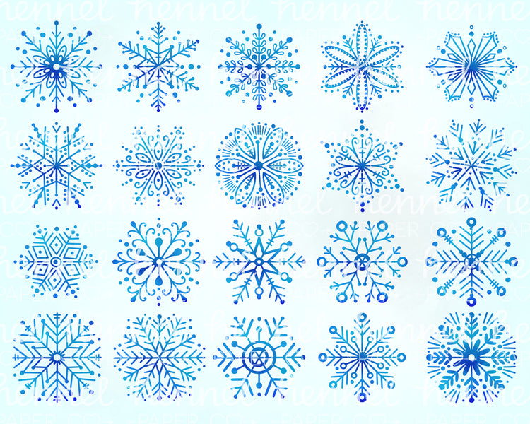Clipart - Blue Snowflakes