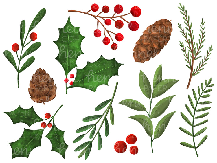 Clipart - Holiday Foliage