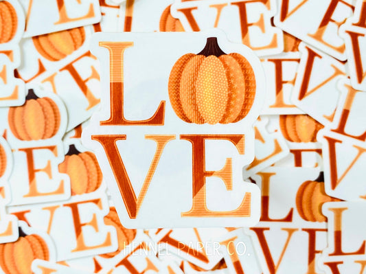 LOVE Pumpkin Sticker