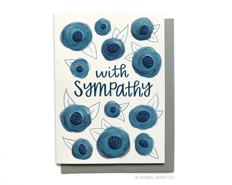 Sympathy Card - With Sympathy flowers - SY11